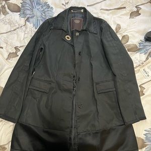 Vintage beautiful Coach Full Button Long Dress Coat Black Raincoat size 8